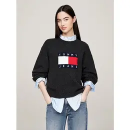 Tommy Jeans: Чёрный свитер 