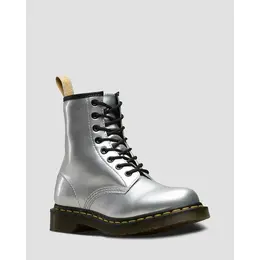 Dr. Martens: Серебристые ботинки 