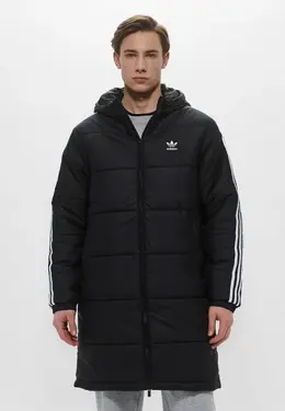 adidas Originals: Чёрный пуховик 