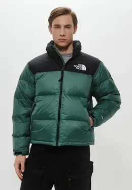 The North Face: Зелёный пуховик 