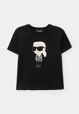 Karl Lagerfeld Kids: Чёрная футболка 