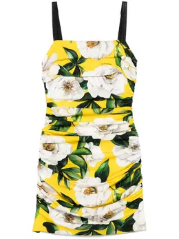 Dolce & Gabbana: Платье с растительным принтом 