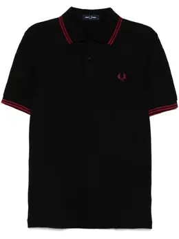 Fred Perry: Чёрное поло  Twin Tipped