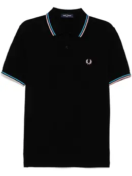 Fred Perry: Чёрное поло  Twin Tipped