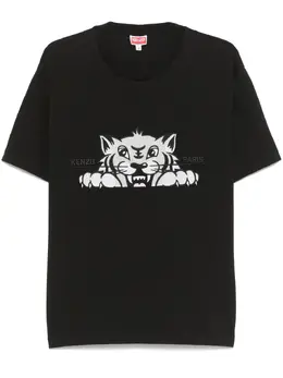 Kenzo: Чёрная футболка  Tiger