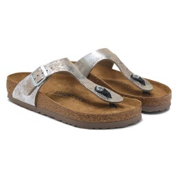 Birkenstock: Серебристые сандалии  Gizeh