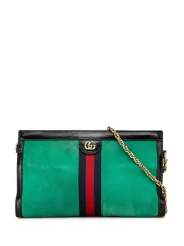 Gucci Pre-Owned: Зелёная сумка через плечо 