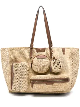 Anya Hindmarch: Бежевая сумка-шоппер 