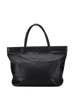 CHANEL Pre-Owned: Чёрная сумка-шоппер 