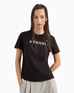 Armani Exchange: Чёрная футболка 