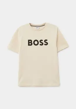 Boss: Бежевая футболка 