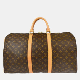 Louis Vuitton: Коричневая сумка  Keepall 50