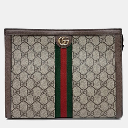 Gucci: Бежевый клатч  Ophidia