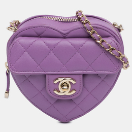 Chanel: Фиолетовая сумка через плечо 