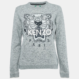 Kenzo: Меланжевый свитшот  Tiger