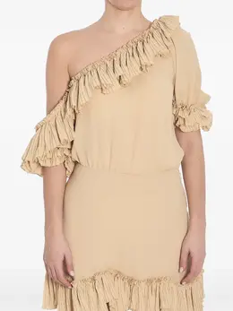 Saint Laurent: Платье с оборками 