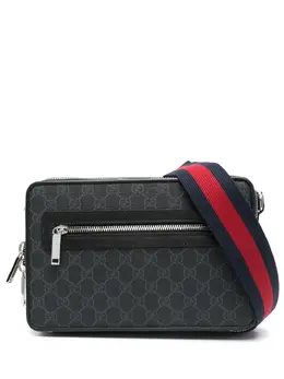 Gucci: Чёрная сумка через плечо  GG