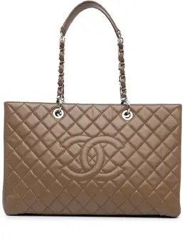 CHANEL Pre-Owned: Коричневая сумка-шоппер 