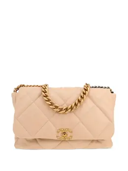 CHANEL Pre-Owned: Бежевая сумка-шоппер 