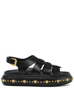 Versace: Чёрные сандалии 