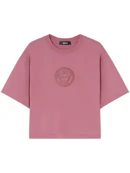 Versace: Розовая футболка  Medusa