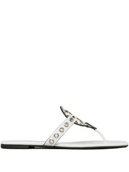 Tory Burch: Белые шлёпанцы  Miller