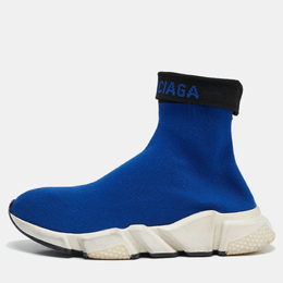 Balenciaga: Голубые кроссовки  Speed Trainer