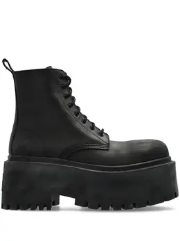 Balenciaga: Чёрные ботинки  Strike