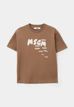 MSGM Kids: Коричневая футболка 