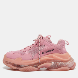 Balenciaga: Розовые кроссовки  Triple S Clear Sole