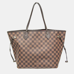 Louis Vuitton: Коричневая сумка-шоппер  Neverfull MM