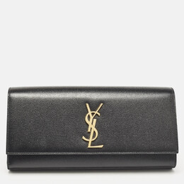 Saint Laurent Paris: Чёрный клатч  Monogram