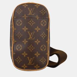 Louis Vuitton: Коричневая сумка  Pochette