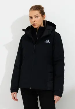 adidas: Чёрный пуховик 