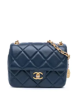 CHANEL Pre-Owned: Голубая сумка через плечо 