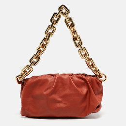 Bottega Veneta: Оранжевая сумка  Chain Pouch