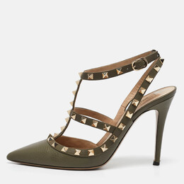 Valentino: Зелёные туфли  Rockstud