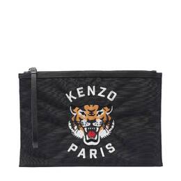 Kenzo: Чёрный клатч  Tiger