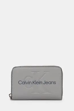 Calvin Klein Jeans: Серый кошелёк 