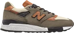New Balance: Зелёные кроссовки 