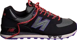 New Balance: Зелёные кроссовки  574