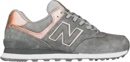 New Balance: Серебристые кроссовки  574