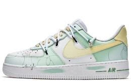 Nike: Зелёные кроссовки  Air Force 1