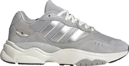 Adidas: Серебристые кроссовки 