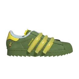 Adidas: Зелёные кроссовки  Superstar 80s