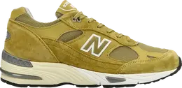 New Balance: Зелёные кроссовки  991