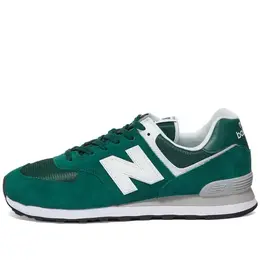 New Balance: Зелёные кроссовки  574