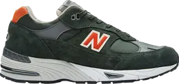 New Balance: Зелёные кроссовки  991