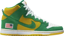 Nike: Зелёные кроссовки  Dunk High Pro SB