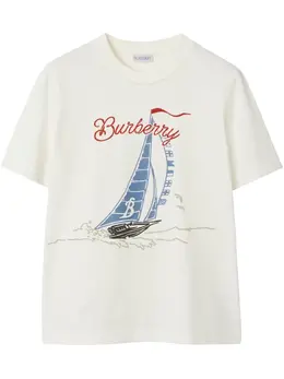 Burberry: Футболка с принтом 